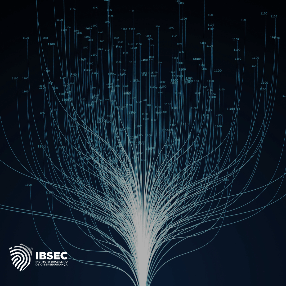 magem do IBSEC (Instituto Brasileiro de Cibersegurança) com um gráfico estilizado de linhas e números binários, representando a segurança e análise de dados.