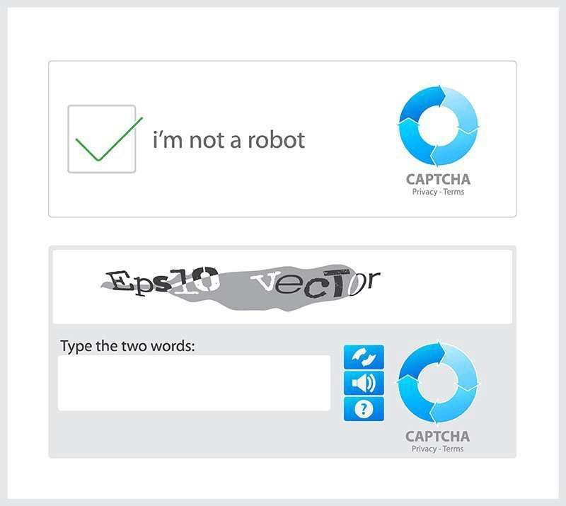 Exemplo de desafio de CAPTCHA, que deixam bots de spam mais lentos entre outras coisas.