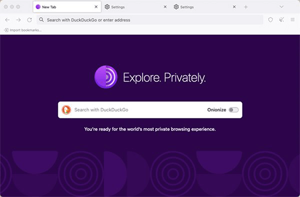 A página de pesquisa do DuckDuckGo