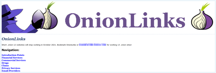 Sites Ocultos: OnionLinks