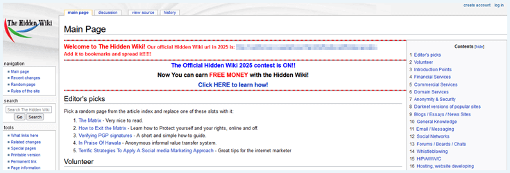 sites ocultos: The Hidden Wiki